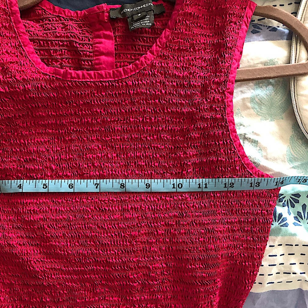 🐣3/$30🌷 Beautiful fuchsia poplin smocked minidress by French Connection, size 8 - Picture 7 of 8